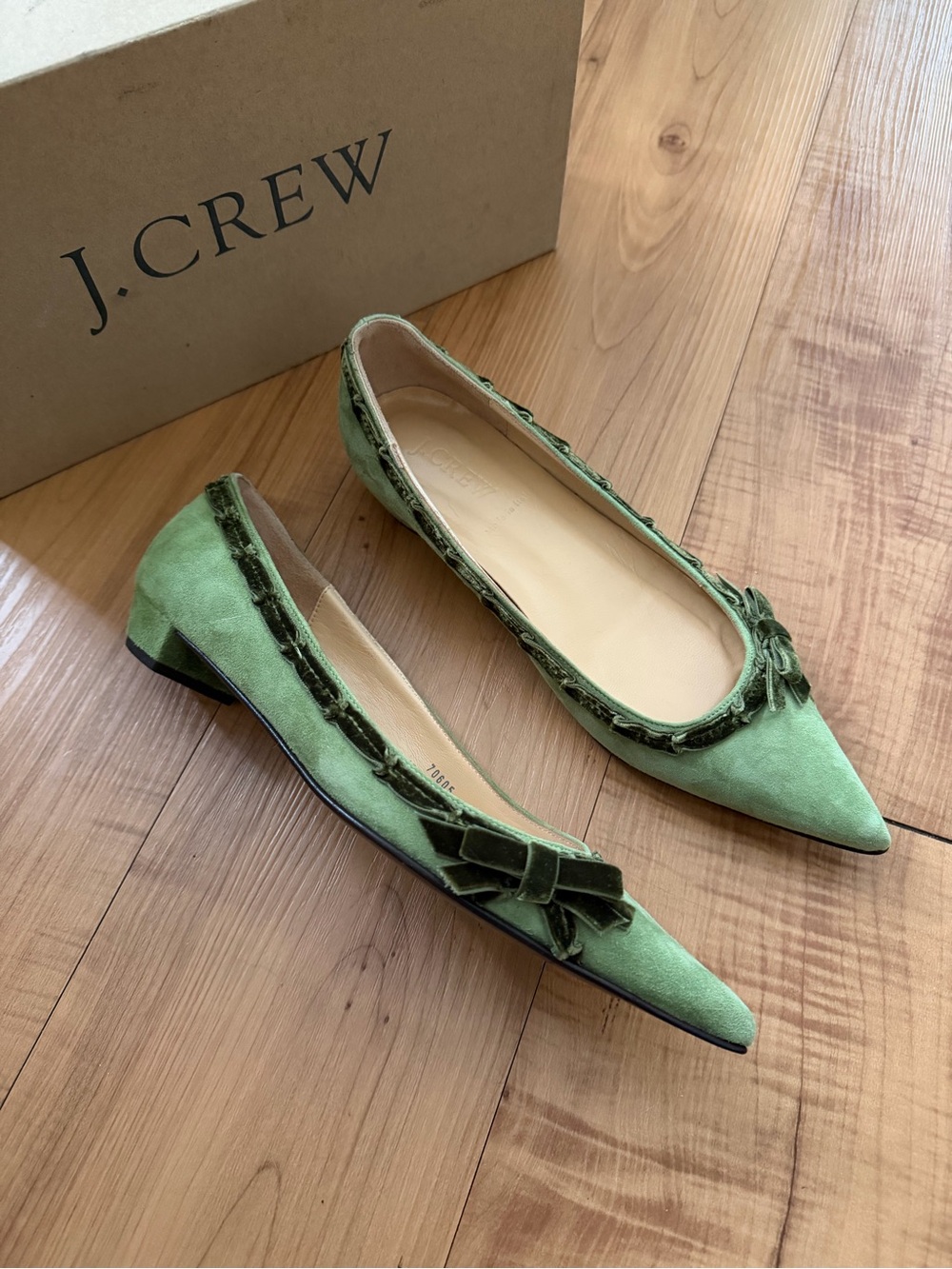 J.Crew Suede Velvet Pointed-Toe Marnie Kitten Heel Pumps Vintage Y2K